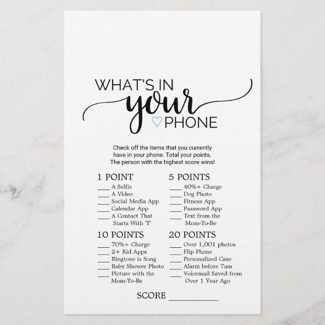 Flyer Coração Azul | Caligrafia O que há no seu jogo tel (Verso)