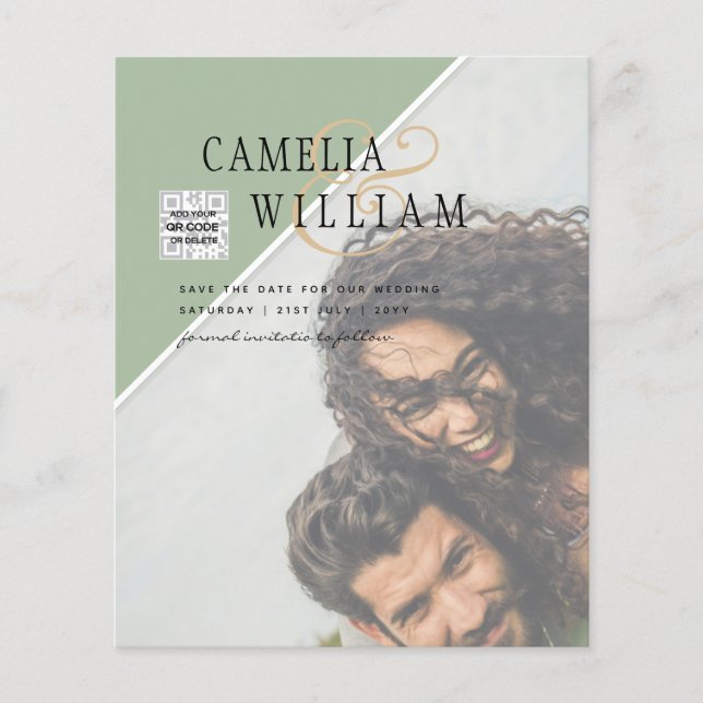 Flyer Cores Mistas do Convite para Casamento de Fotos Or (Frente)