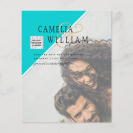 Flyer Cores Mistas do Convite para Casamento de Fotos Or