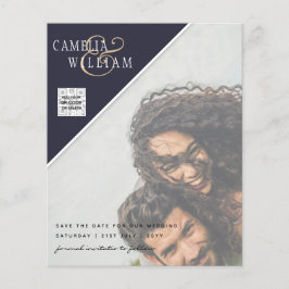 Flyer Cores Mistas do Convite para Casamento de Fotos Or