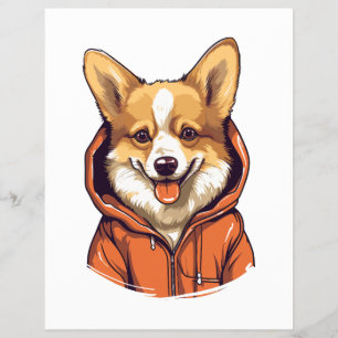 Flyer Corgi Engraçado Vestindo Moletom