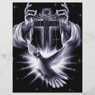 Flyer Coroa do Jesus Cristo de espinhos e de pomba