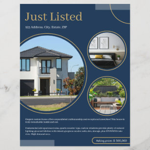 Flyer Corretor de Imóveis Listagem Linhas Finas Marinha
