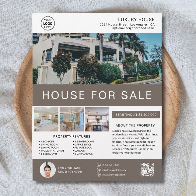 Flyer Corretor de Imóveis Personalizado Marketing de Imó (Custom Real Estate Broker Realtor Marketing Flyer)