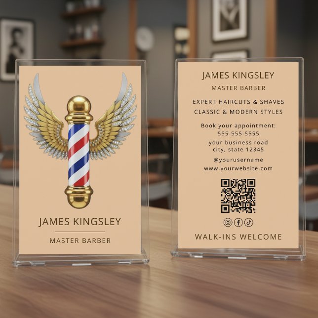 Flyer Corte de Cabelo com Haste de Barbeiro de Luxo Barb (Criador carregado)