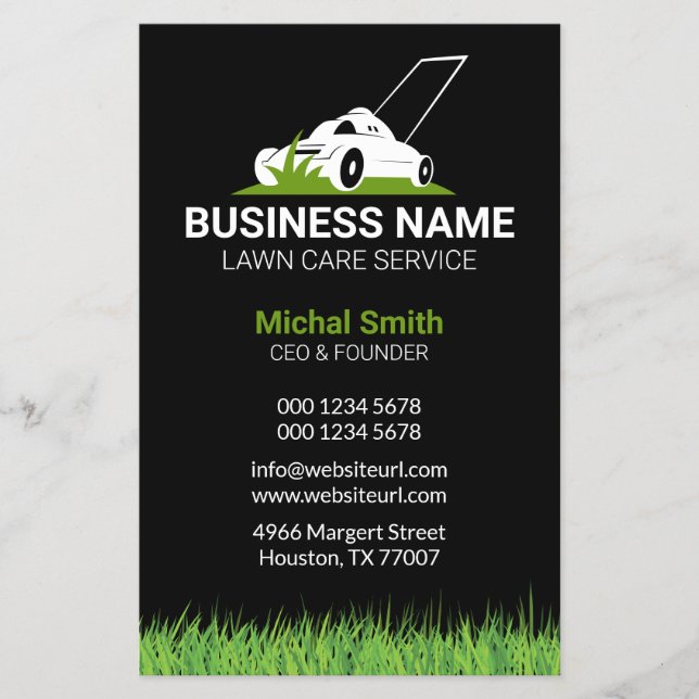 Flyer Corte de grama ousado e profissional (Frente)