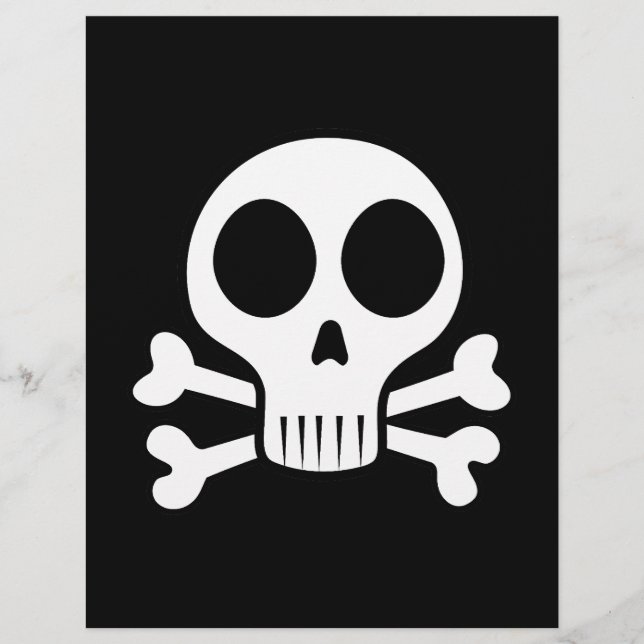 Flyer crânio assustador sobre fundo negro (Frente)