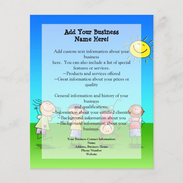 Flyer Crianças brincando lá fora num dia ensolarado (Frente)