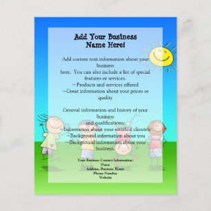 Flyer Crianças brincando lá fora num dia ensolarado