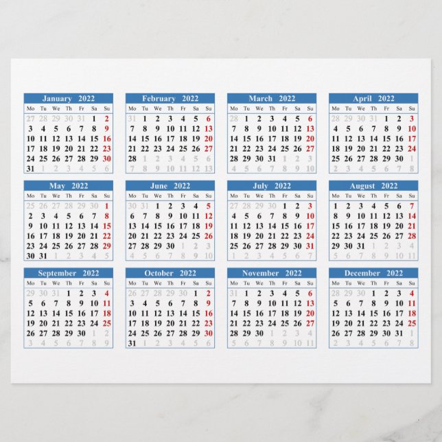 Flyer Crie seu próprio calendário para 2022 (Frente)