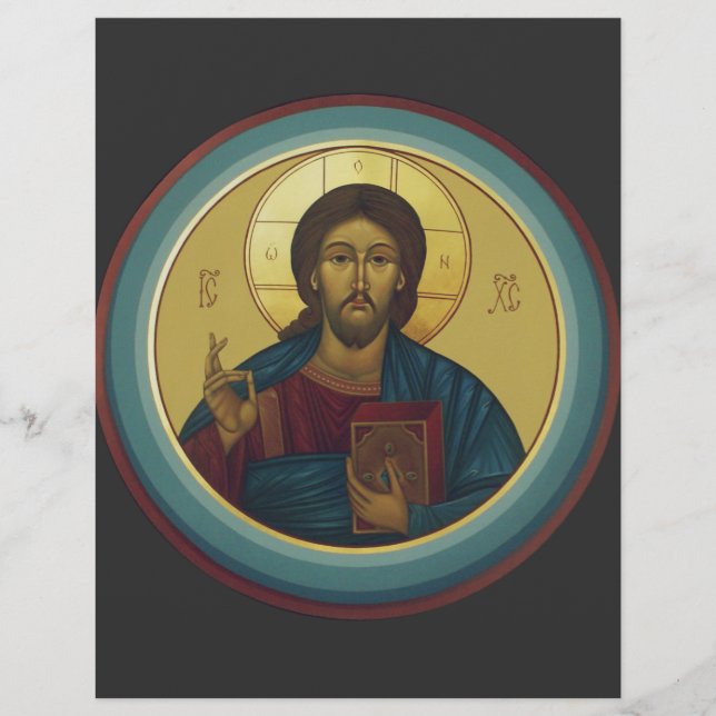 Flyer Cristo Pantocrator Bizantino Arte de Mosaico Redon (Frente)