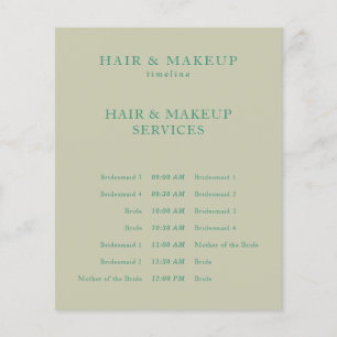 Flyer Cronograma de Cabelo e Maquiagem de Casamento com 