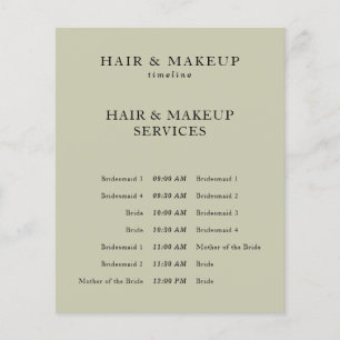 Flyer Cronograma de Cabelo e Maquiagem de Casamento Pret