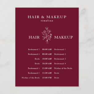 Flyer Cronograma de Cabelo e Maquiagem para Casamento de
