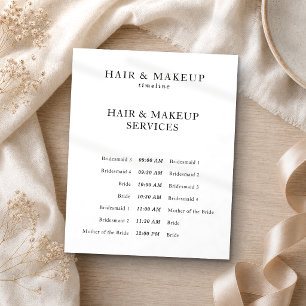 Flyer Cronograma de Cabelo e Maquiagem para Casamento Pr
