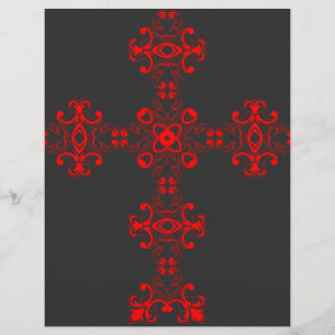 Flyer Cruz com ornamento vermelho