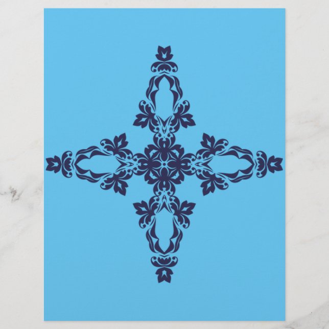 Flyer Cruz Cristã em Arte Azul Celestial (Frente)