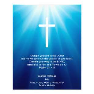 Flyer Cruz Cristã sobre fundo azul