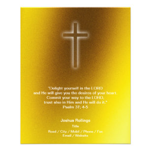 Flyer Cruz Cristã sobre fundo de ouro
