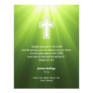 Flyer Cruz Cristã sobre o fundo verde