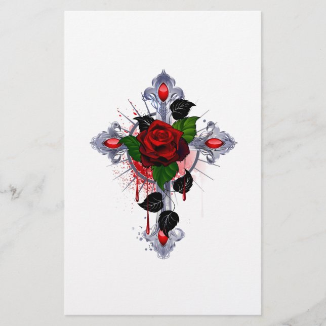 Flyer Cruz de Prata com Rosa vermelha (Frente)