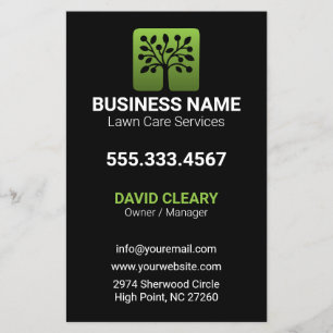 Flyer Cuidado com a árvore profissional de onda verde