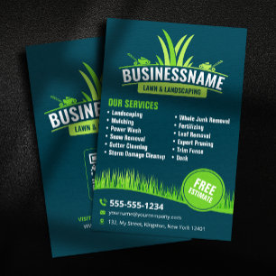 Flyer Cuidado com Gramado e Paisagismo Teal & Green