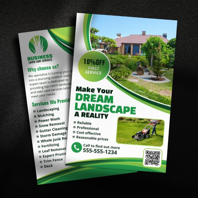Flyer Cuidado com o Jardim, Paisagismo, Corte de Grama,  (Criador carregado)