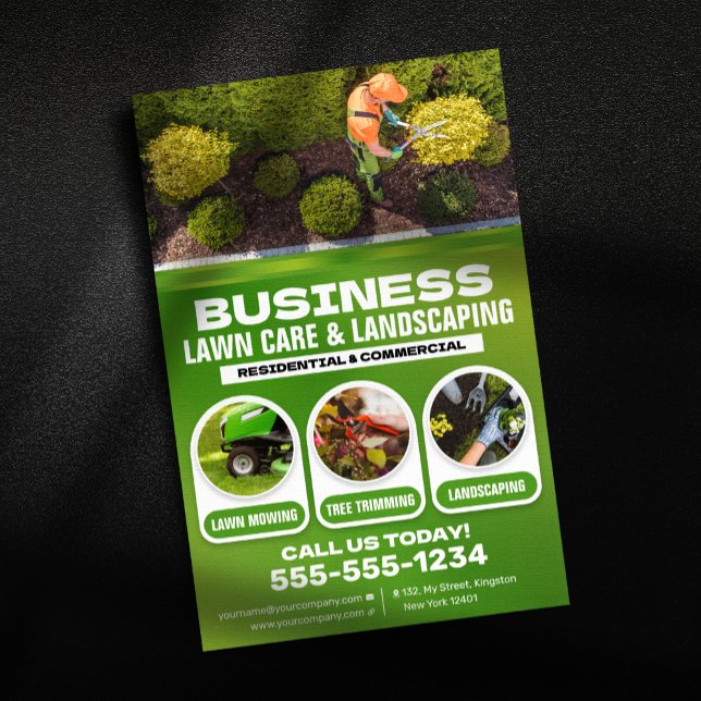 Flyer Cuidado moderno com gramados e paisagismo (Criador carregado)