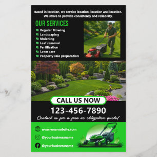 Flyer Cuidados Profissionais com Gramados e Paisagismo P