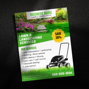 Flyer Cuidando de Jardins Profissionais Paisagismo Corte