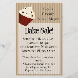 Flyer Cupcake com tiras de Mocha Suave