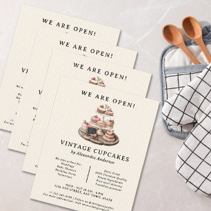 Flyer Cupcake de vindima Retro Bakery Doces para pastage