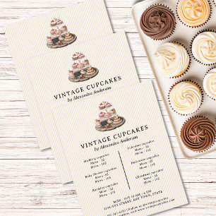 Flyer Cupcakes de vindima Retro Bakery Paery Dessert