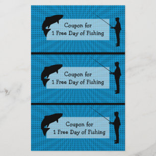 Flyer Cupões para um Dia Livre de Humor de Pesca