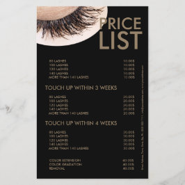 Flyer Curly Lashes Eyelash Extensões Pretas Lista de Pre