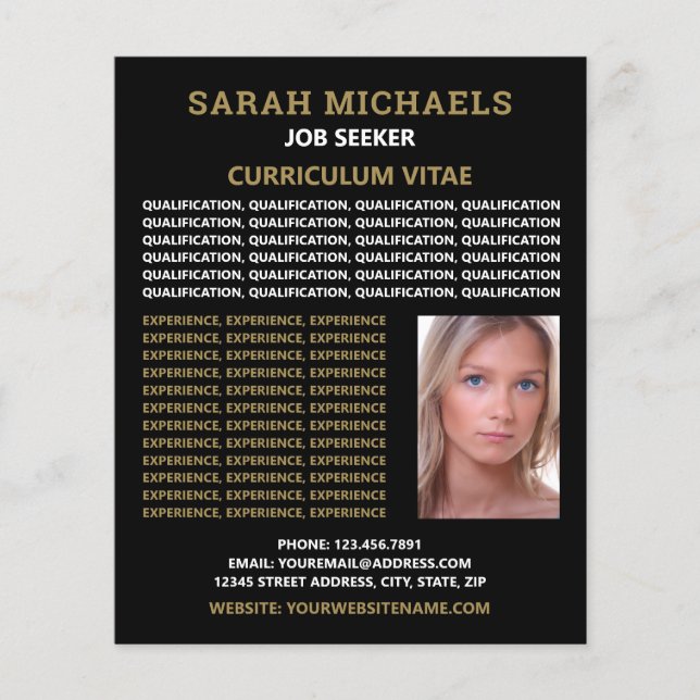 Flyer Curriculum Vitae para Buscadores de Emprego Modern (Frente)