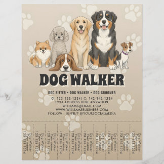 Flyer Cute Pet Sitting Dog Walker Custom Promotional