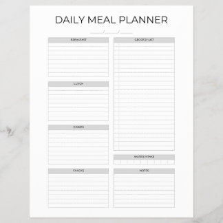 Flyer Daily Meal Planner | Simple Minimalistic Clean