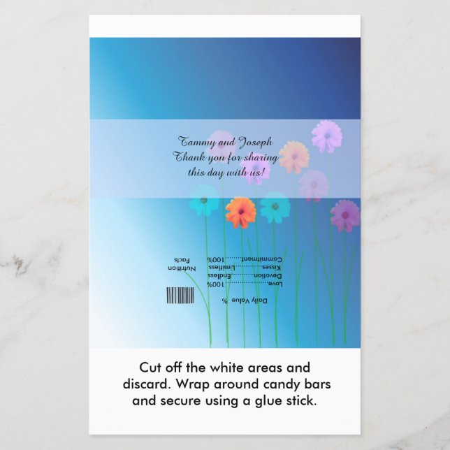 Flyer Daisies Wedding Candy Bar Wrapper (Frente)