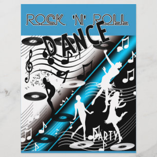 Flyer Dance party retro do rock and roll do insecto