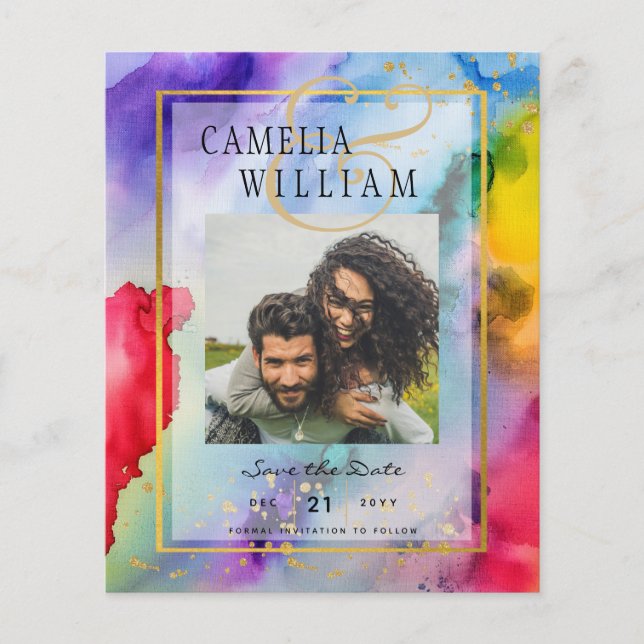 Flyer Data de salvamento do casamento da FOTO do Orgulho (Frente)