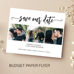 Flyer Data de salvamento do casamento moderno da colagem