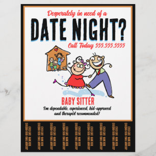 Flyer Data Noite Babysitting Child Care