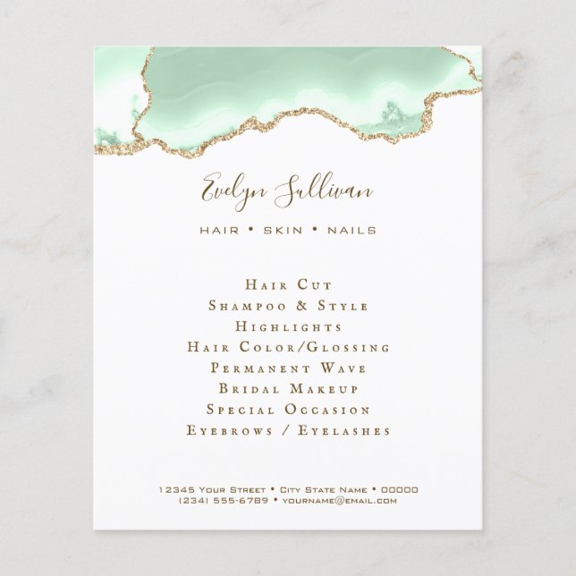 Flyer de agata verde-assado (Frente)