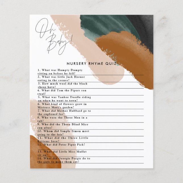 Flyer de chá de fraldas de aquarela verde (Frente)