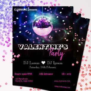 Flyer de festa Chic Disco Ball Moderno Dia dos Nam