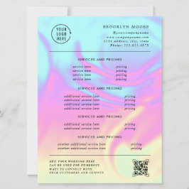 Flyer de Preços Opal Iridescente Holográfico