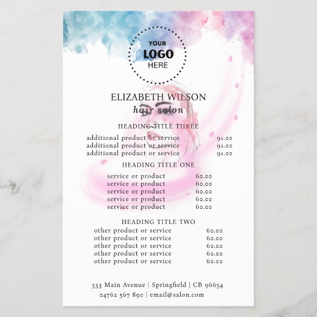 Flyer de Salão de Luxo com Brilho Roxo (Frente)