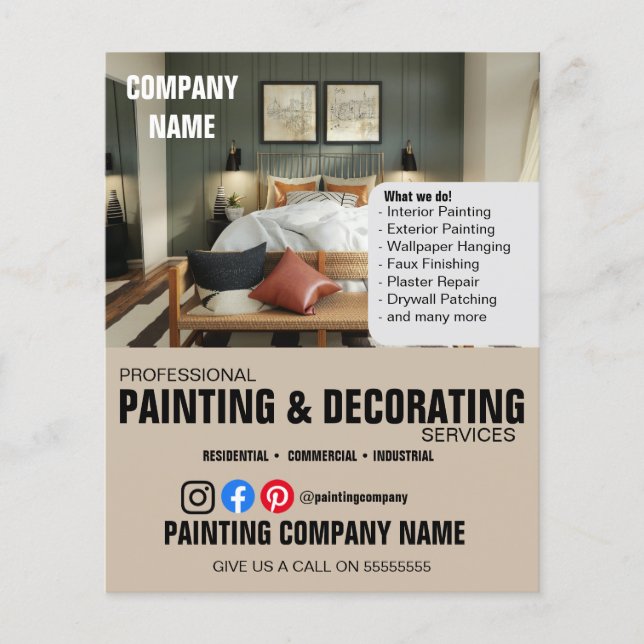 Flyer DECORAÇÃO & PINTURA designer de interiores (Frente)